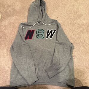 Nike Gray Hoodie with Multicolor Letters